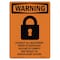 Signmission OSHA WARNING Sign, Lockout All Machinery, 14in X 10in Rigid Plastic, 10" W, 14" H, Portrait OS-WS-P-1014-V-13310 - alternate 1